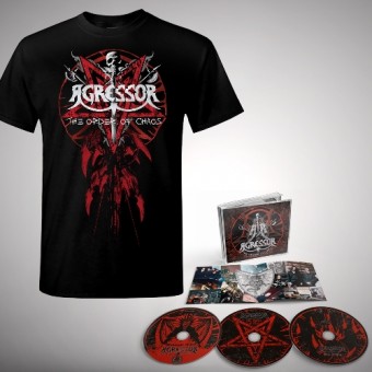 Agressor - The Order Of Chaos - 3CD + T-shirt bundle (Men)