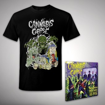 Cannabis Corpse - Beneath Grow Lights Thou Shalt Rise [bundle] - CD DIGIPAK + T-shirt bundle (Men)