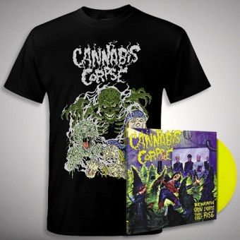 Cannabis Corpse - Beneath Grow Lights Thou Shalt Rise [bundle] - LP COLOURED + T-shirt bundle (Men)