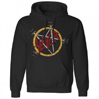 Slayer - Pentagram Distressed - Hooded Sweat Shirt (Men)
