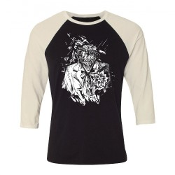 Joker - Angry Portrait Sketch - Baseball Shirt 3/4 Sleeve (Homme)